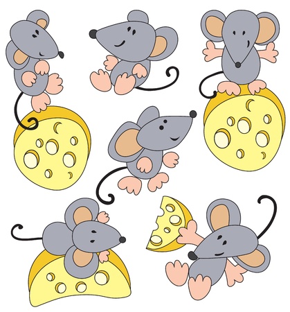 Set - the mouse and cheeseのイラスト素材