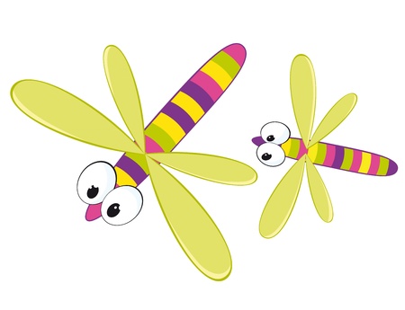 Two cartoon dragonfly. のイラスト素材