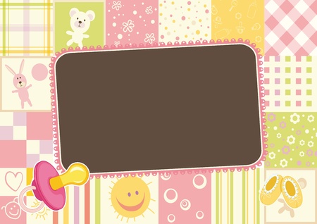 Girls children border of the patternsのイラスト素材