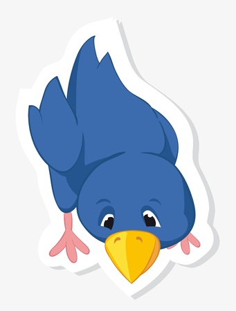 Funny bird stickerのイラスト素材