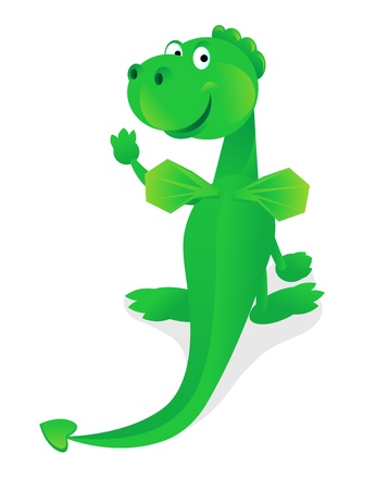 Funny green dragon. Color illustrationのイラスト素材