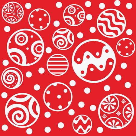 Red seamless background. Christmas balls. のイラスト素材