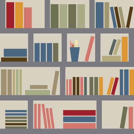 Bookshelf  Seamless backgroundのイラスト素材