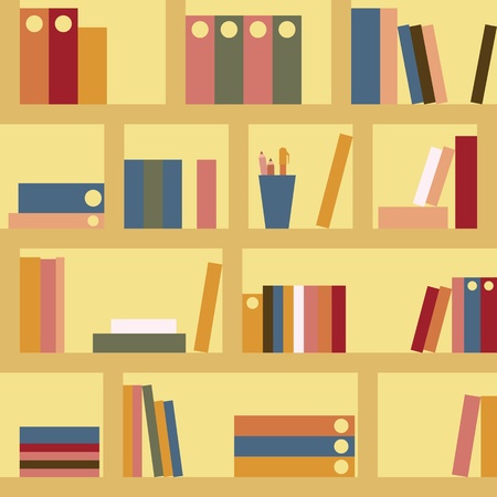Bookshelf  Seamless backgroundのイラスト素材