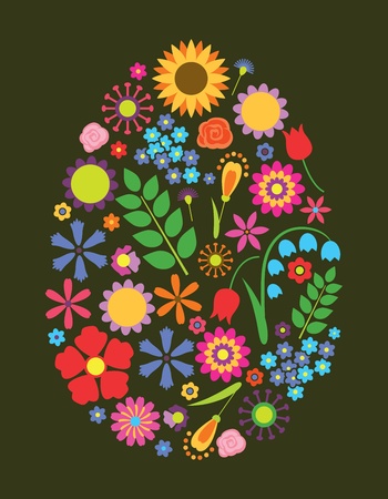 Flowers easter eggのイラスト素材