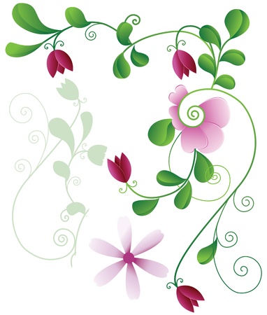 Flower elements of the patternのイラスト素材