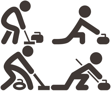 Curling icon setのイラスト素材