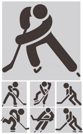Hockey icons setのイラスト素材