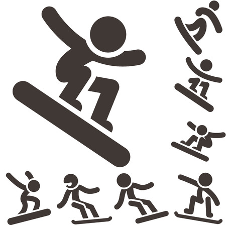 Winter sport icons - snowboardのイラスト素材