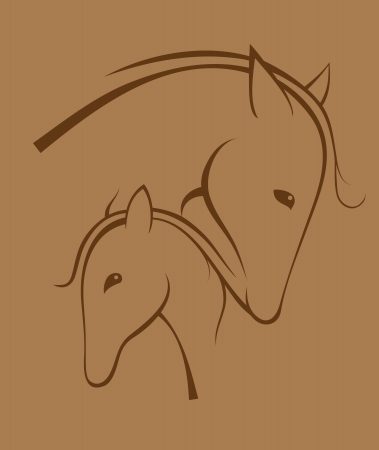 Contour of horsesのイラスト素材