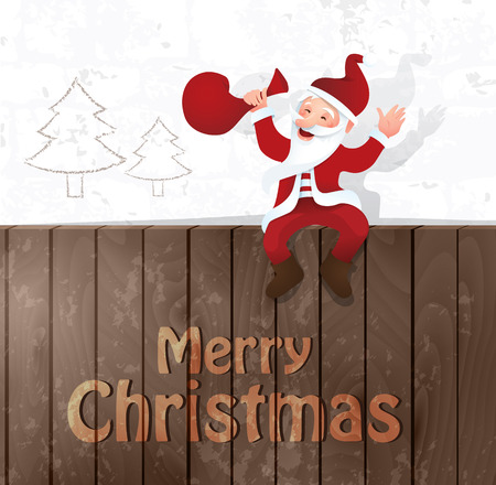 Happy Santa Claus - Christmas cardのイラスト素材