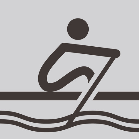 Summer sports icons set -  rowing iconのイラスト素材