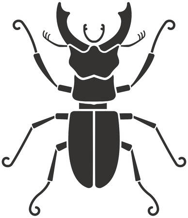 stag beetle silhouetteのイラスト素材