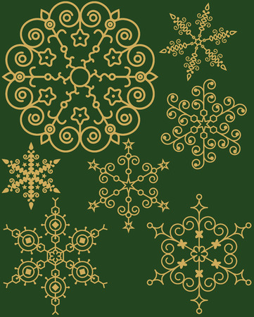 set of snowflakeのイラスト素材