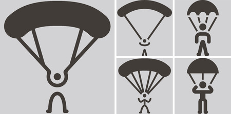 Extreme sports icon set - parachute sport iconsのイラスト素材