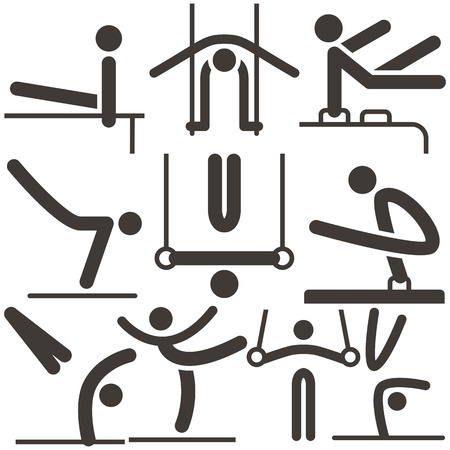 Summer sports icons set - Gymnastics Artistic iconsのイラスト素材