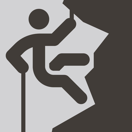 Extreme sports icon set - mountaineering iconのイラスト素材