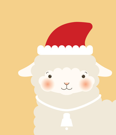 Merry Christmas goat - greeting cardのイラスト素材