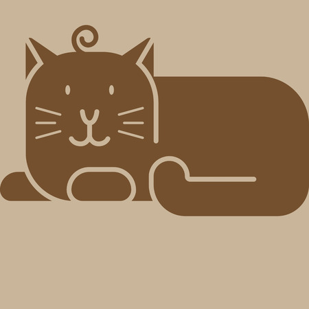Cat icon - stylized art silhouetteのイラスト素材