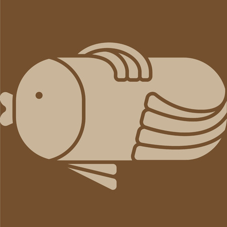 Fish icon - stylized art silhouetteのイラスト素材