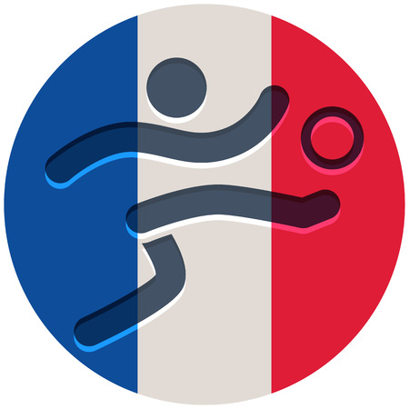 Football icon on French flag backgroundのイラスト素材