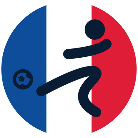 Football icon on French flag backgroundのイラスト素材