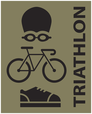 Summer sports icons -  triathlon iconのイラスト素材