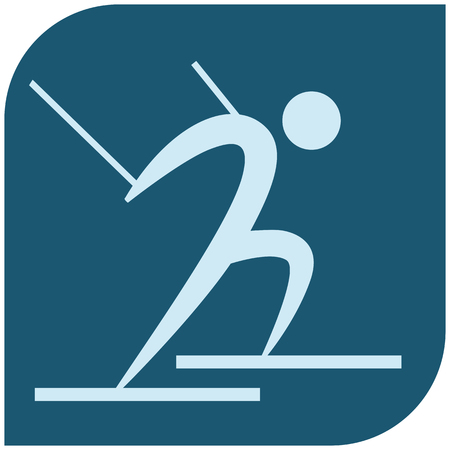 Winter sport icon - Cross-country skiing iconのイラスト素材