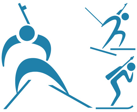 Winter sport icon - Biathlon iconsのイラスト素材