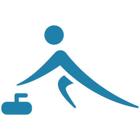 Winter sport, curling icon illustration design.のイラスト素材