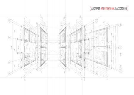 Abstract architectural project on light background. Vector illustrationのイラスト素材