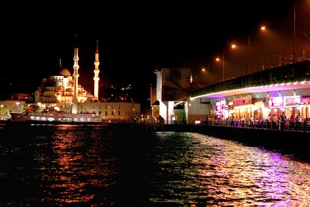 An Istanbul Night on Golden Hornの写真素材