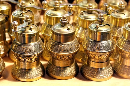 Retro coffee grinding machines の写真素材