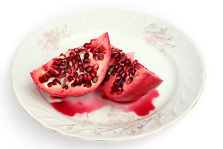 Pomegranate slicesの写真素材