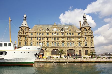 Haydarpasa pier and train station in Istanbulの写真素材