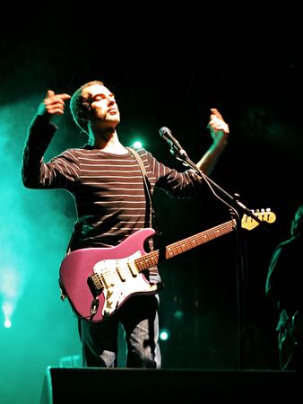 ISTANBUL - MAY 14: Band Mor ve Otesi performs live at Maltepe open air stageのeditorial素材