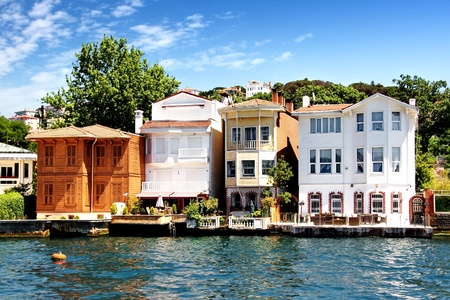 Bosporus Houses in Istanbulの写真素材
