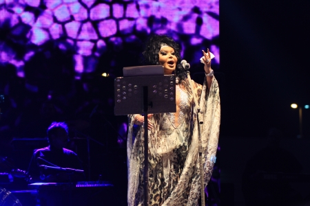 ISTANBUL - JUL 7: Singer Bulent Ersoy performs onstage at the annual Summer Concert events on the...