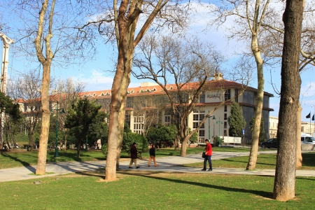 ISTANBUL - FEB 7: High council for protection of natural assets approves the rebuilding of Artillery Barracks at Taksim Gezi Park on February 7, 2013 in Istanbul. Hotel Grand Hyatt Taksim, Istanbul.のeditorial素材