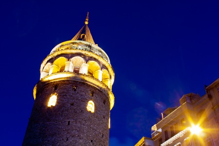 Galata Tower Night  Istanbul, Turkeyのeditorial素材
