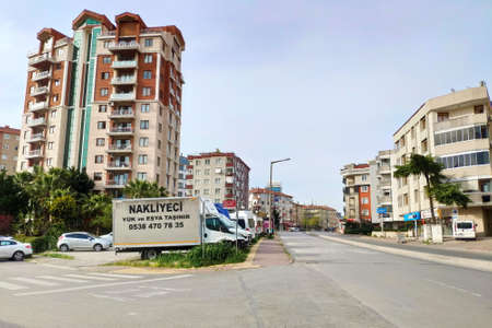 ISTANBUL - APR 19, 2020: The streets of Turkey Cities were deserted on Sunday. People are only permitted to leave their homes for specific purposes, such as buying food, travelling to work or tending to a vulnerable personのeditorial素材