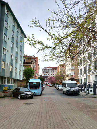 ISTANBUL - APR 19, 2020: Empty streets on total lockdown for all due to the Corona Virus pandemic at Maltepe Region. New type of coronavirus originated in China continues to spread in Turkeyのeditorial素材