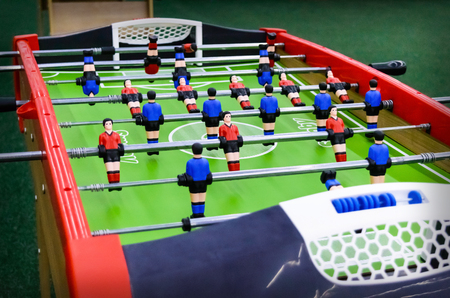 Table game with figures - football. Close-up.の写真素材