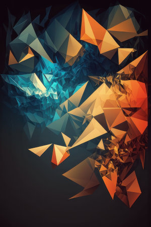 Vertical abstract background, polygons. AI generative. Background for the site, for the desktop.の素材
