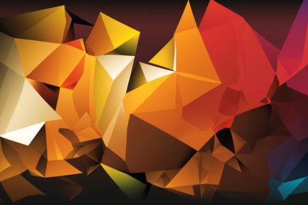 Abstract background, polygons, orange and yellow colors. AI generative. Background for the site, for the desktop.の素材