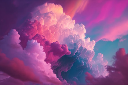 Pink clouds, background. AI generative. illustration in photorealistic style.の素材