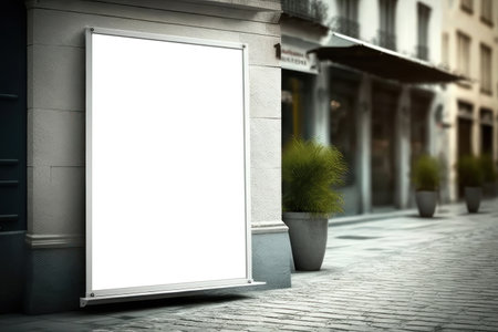 mockup. Billboard in the city. AI generative. illustration in photorealistic style.の素材