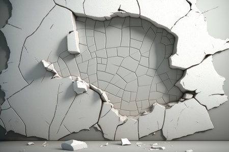 texture, background. Cracked white paint on the wall. AI generative. illustration in photorealistic style.の素材