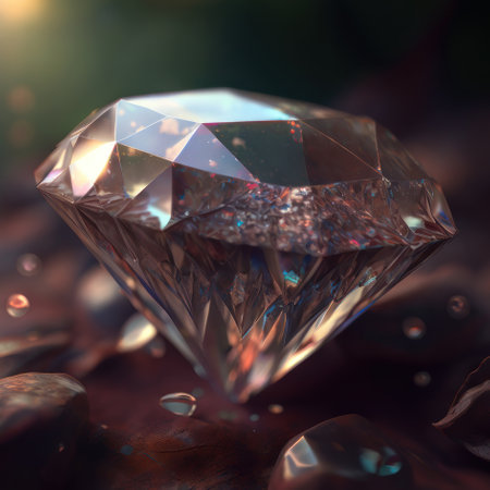 Pink diamond on a dark background. AI generative. illustration in photorealistic style.の素材
