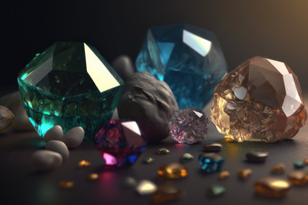 gems. AI generative. illustration in photorealistic style.の素材